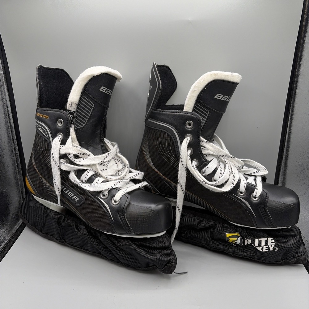 BAUER One20 Supreme Hockey Ice Skates Mens 6 R 7.5 US lightning TUUK w soakers